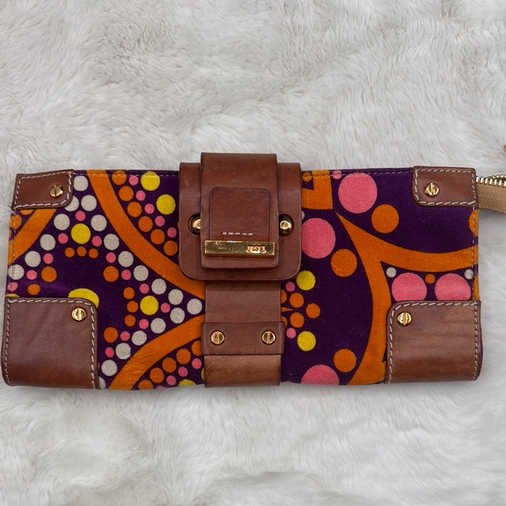 D0023 EMILIO PUCCI Brown and Purple Women's Clutch